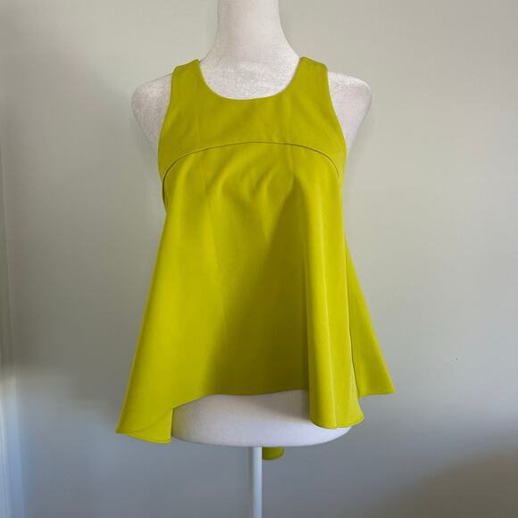 Milly lime green sleeveless high-low tank top size P - Picture 2 of 11